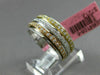 ESTATE WIDE .84CT DIAMOND 18K TRI COLOR GOLD MULTI ROW ETERNITY ANNIVERSARY RING