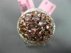 ESTATE LARGE 3.43CT FANCY PINK & WHITE DIAMOND 18K GOLD 3D MULTI SHAPE OVAL RING
