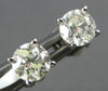 ESTATE .92CT DIAMOND 14KT WHITE GOLD 3D CLASSIC ROUND FOUR PRONG STUD EARRINGS
