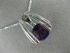 LARGE 2.20CT DIAMOND & AAA AMETHYST 14K WHITE GOLD 3D CUSHION TRIANGULAR PENDANT