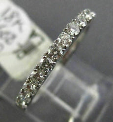 ESTATE .50CT DIAMOND 18K WHITE GOLD 3D CLASSIC SEMI ETERNITY ANNIVERSARY RING