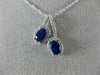 ESTATE .75CT DIAMOND & AAA SAPPHIRE 14KT WHITE GOLD 3D DOUBLE HALO LOVE PENDANT
