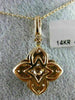 ESTATE LARGE 2.0CT ROUND DIAMOND 14K ROSE GOLD 3D SQUARE FLOWER FLOATING PENDANT