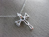 ESTATE .55CT TRILLION & BAGUETTE DIAMOND 14KT WHITE GOLD 3D CROSS PENDANT #25911