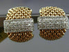 ESTATE WIDE .70CT DIAMOND 18KT WHITE & ROSE GOLD MULTI ROW MESH CLIP ON EARRINGS