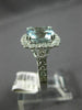 ESTATE LARGE 3.25CT DIAMOND & AAA AQUAMARINE 14KT WHITE GOLD 3D ENGAGEMENT RING