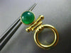 ESTATE GREEN AGATE 14K YELLOW GOLD 3D HANDCRAFTED CIRCLE OF LIFE EARRINGS #25291