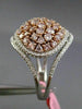 ESTATE LARGE 2.29CT PINK & WHITE DIAMOND 18KT 2 TONE GOLD MULTI SHAPE OVAL RING
