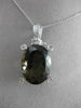 ANTIQUE LARGE 16.45CT DIAMOND & AAA SMOKY TOPAZ 18KT WHITE GOLD 3D OVAL PENDANT