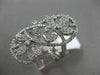 ESTATE MASSIVE 1.88CT DIAMOND 18KT WHITE GOLD 3D FLOWER OPEN FILIGREE FUN RING