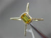 ESTATE LARGE .81CT DIAMOND & AAA YELLOW SAPPHIRE 14KT YELLOW GOLD HALO FUN RING