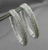 ESTATE MASSIVE 13.13CT DIAMOND 18KT WHITE GOLD OVAL DOUBLE SIDED HOOP EARRINGS