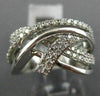 ESTATE WIDE .77CT ROUND DIAMOND 14KT WHITE GOLD MULTI ROW CRISS CROSS LOVE RING