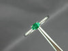 ESTATE .28CT DIAMOND & AAA EMERALD 14KT WHITE GOLD ROUND & OVAL CLASSIC FUN RING