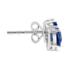 3.41CT DIAMOND & AAA SAPPHIRE 18K WHITE GOLD ROUND & PEAR SHAPE FLORAL EARRINGS