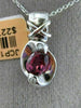 ESTATE .85CT DIAMOND & PINK SAPPHIRE 14KT WHITE GOLD SEMI BEZEL X LOVE PENDANT