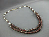 ESTATE 14KT YELLOW GOLD AAA GARNET & AAA PEARL DOUBLE STRANDED NECKLACE #20589