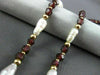 ESTATE 14KT YELLOW GOLD AAA GARNET & AAA PEARL DOUBLE STRANDED NECKLACE #20589