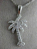 ESTATE .47CT DIAMOND 14KT WHITE GOLD 3D PAVE PALM TREE FLOATING PENDANT #26032