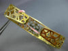 ESTATE WIDE .65CT DIAMOND 14K YELLOW GOLD 3D FILIGREE GRADUATING BANGLE BRACELET