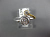 WIDE .36CT DIAMOND 18KT WHITE & YELLOW GOLD 3D TWO STONE BEZEL LOVE RING #1108