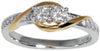 ESTATE .40CT DIAMOND 14KT 2 TONE GOLD 2 STONE INFINITY WEDDING ANNIVERSARY RING