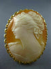 ESTATE LARGE 14KT YELLOW GOLD CLASSIC OLD MINE LADY CAMEO PENDANT BROOCH #20164