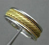 ESTATE WIDE 14KT W & Y GOLD FILIGREE ROPE DESIGN MENS WEDDING RING #ELVINA12