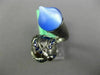 ESTATE LARGE 10.25CT AAA SAPPHIRE & BLUE AGATE 18KT BLACK GOLD ALADDIN LOVE RING