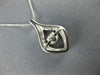 ESTATE .10CT DIAMOND 14K WHITE GOLD 3D CLUSTER TEAR DROP DANCING DIAMOND PENDANT