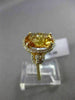 ESTATE LARGE 4.35CT DIAMOND & AAA EXTRA FACET CITRINE 14KT WHITE GOLD HALO RING