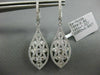 1.80CT DIAMOND 18KT WHITE GOLD TEAR DROP FILIGREE CRISS CROSS HANGING EARRINGS