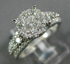 ESTATE 1.0CT DIAMOND 14KT WHITE GOLD 3D CLUSTER SEMI ETERNITY ENGAGEMENT RING