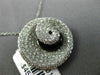 ESTATE LARGE 1.34CT DIAMOND & ONYX 18KT WHITE GOLD SWIRL SHELL FLOATING PENDANT