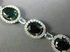 WIDE 21.17CT DIAMOND AQUAMARINE & TOURMALINE 18KT WHITE GOLD 3D TENNIS BRACELET