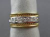ESTATE WIDE .64CT ROUND DIAMOND 14K WHITE & YELLOW GOLD 8 STONE MENS RING #19919