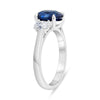 LARGE 3.27CT DIAMOND AAA SAPPHIRE PLATINUM OVAL CLASSIC 3 STONE ENGAGEMENT RING