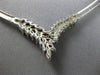 ESTATE 2.83CT DIAMOND & AAA RUBY 14KT WHITE GOLD 3D V SHAPE OMEGA NECKLACE 15009
