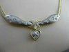 ESTATE .80CT DIAMOND 18KT WHITE & YELLOW GOLD 3D HANGING HEART DIAMOND NECKLACE