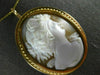 ANTIQUE LARGE 14K YELLOW GOLD ITALIAN LADY SHELL CAMEO PIN BROOCH PENDANT #19940