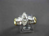 ESTATE WIDE 1.52CT MARQUISE DIAMOND PLATINUM & 18KT GOLD ENGAGEMENT RING #21646