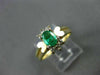 ESTATE .60CT DIAMOND & EMERALD 14K WHITE & YELLOW GOLD FLOWER COCKTAIL RING #804
