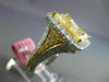 EXTRA LARGE 10.08CT WHITE & FANCY YELLOW DIAMOND 18K 2TONE GOLD ENGAGEMENT RING