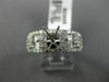 WIDE 1.04CT DIAMOND 18K WHITE GOLD ROUND & BAGUETTE 3D SEMI MOUNT ENGAGMENT RING