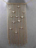 ESTATE LARGE .53CT DIAMOND 14KT ROSE GOLD 3D CHANDELIER BY THE YARD FUN NECKLACE