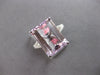 LARGE 8.3CT DIAMOND & AAA KUNZITE 18KT WHITE GOLD 3D EMERALD CUT ENGAGEMENT RING