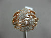 ESTATE LARGE 1.56CT DIAMOND 18KT ROSE GOLD 3D MULTI ROW CRISS CROSS FLOWER RING