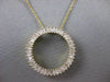 ESTATE 1.15CTW BAGUETTE DIAMOND 14K GOLD 20MM CIRCLE OF LOVE PENDANT CHAIN 20201
