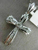 ESTATE LARGE .95CT DIAMOND 14KT WHITE GOLD 3D CHANNEL BEZEL CROSS PENDANT #26068