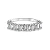 1.60CT DIAMOND 14KT WHITE GOLD EMERALD CUT 8 STONE SHARED PRONG ANNIVERSARY RING